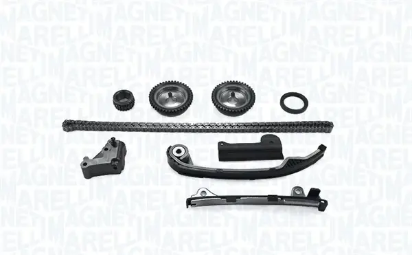 MAGNETI MARELLI NISSAN К-кт ланцюга ГРМ (ланцюг+ 3 шт. направляючі+ натягувач + 3 шестерні + сальник) Almera 1.5, 1.8 00-, Primera 2.0 02- Magneti Marelli 341500000310 (фото 1)