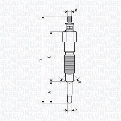 MAGNETI MARELLI NISSAN Свеча накаливания Patrol 2.8TD 97- Magneti Marelli 062900142304 (фото 1)