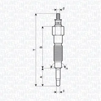 MAGNETI MARELLI NISSAN Свеча накаливания Patrol 2.8TD 97- magneti marelli 062900142304