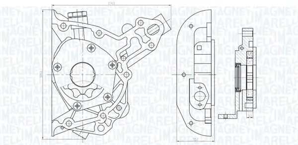 MAGNETI MARELLI OPEL помпа мастила Corsa B,Kadett E,Vectra A/B Magneti Marelli 351516000025 (фото 1)