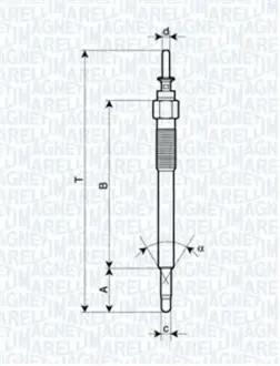 MAGNETI MARELLI OPEL Свеча накала 1.7DI,1.7DTI 00- magneti marelli 062900076304