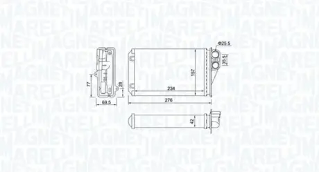 MAGNETI MARELLI PEUGEOT радіатор опалення 207 Magneti Marelli 350218461000
