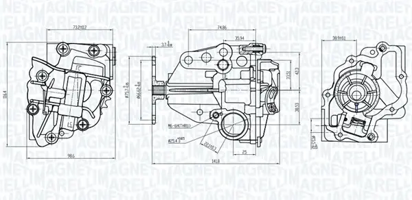MAGNETI MARELLI Помпа оливи DB Vito 110-114CDI 14-, W205 1.6d 180-200BlueTEC Magneti Marelli 351516000056 (фото 1)