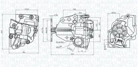 MAGNETI MARELLI Помпа оливи DB Vito 110-114CDI 14-, W205 1.6d 180-200BlueTEC Magneti Marelli 351516000056