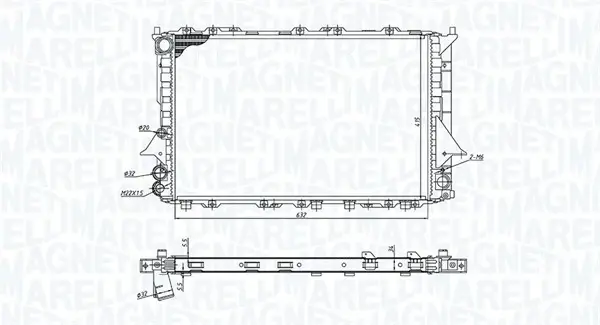 MAGNETI MARELLI радіатор охолодження Audi 100 91-94,A6 1.8/2.5TDI 94-97 мКПП Magneti Marelli 350213189900 (фото 1)