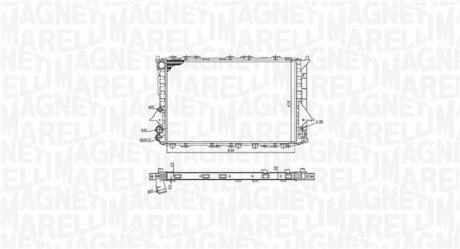 Радіатор охолодження Audi 100 91-94,A6 1.8/2.5TDI 94-97 мКПП magneti Marelli 350213189900