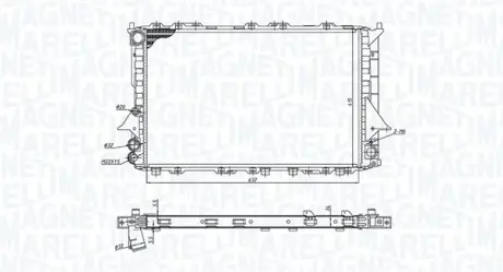 MAGNETI MARELLI радіатор охолодження Audi 100 91-94,A6 1.8/2.5TDI 94-97 мКПП Magneti Marelli 350213189900