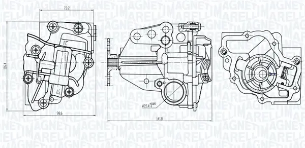 MAGNETI MARELLI RENAULT помпа мастила Koleos,Megane,Laguna,Trafic II,Opel Vivaro 2.0 dCi Magneti Marelli 351516000066 (фото 1)