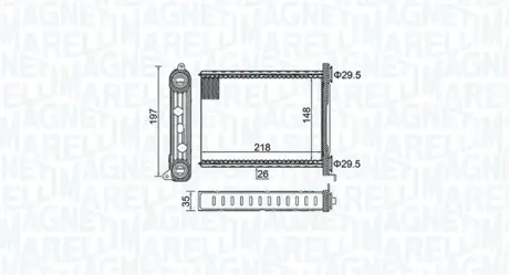 MAGNETI MARELLI RENAULT радіатор опалення Fluence,Grand Scenic III,Megane III,Trafic III,Opel Vivaro B,Fiat,Nissan NV300 14- magneti marelli 350218464000
