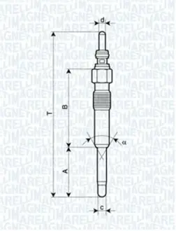 MAGNETI MARELLI Свеча накала ALFA FORD OPEL ROVER, VW T5 magneti marelli 062900006304