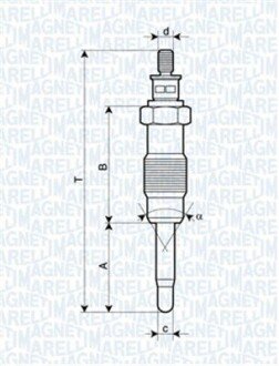 Свеча накала BRAVO/A,PUNTO,LANCIA, ALFA,MAREA [] magneti Marelli 062500300304