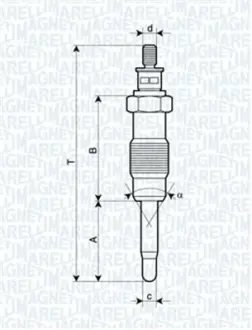 MAGNETI MARELLI Свеча накала BRAVO/A,PUNTO,LANCIA, ALFA,MAREA [] magneti marelli 062500300304