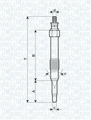 MAGNETI MARELLI Свеча накала FORD, AUDI, CITROEN, FIAT [] Magneti Marelli 062900000304 (фото 1)