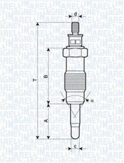 Свеча накала FORD, HONDA,ISUZU,IVECO [] magneti Marelli 062580704304