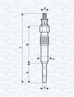 Свеча накала HONDA, ROVER [] magneti Marelli 062503901304