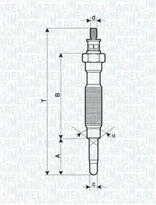 MAGNETI MARELLI Свеча накала HYUNDAI 2,5 MITSUBISHI 2,3/2,5 NISSAN 2,3/2,5 magneti marelli 062900072304
