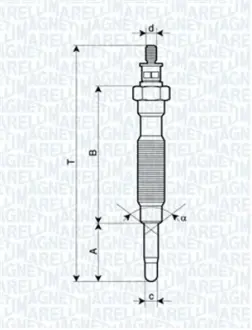 MAGNETI MARELLI Свеча накала HYUNDAI 2,5 MITSUBISHI 2,3/2,5 NISSAN 2,3/2,5 Magneti Marelli 062900072304