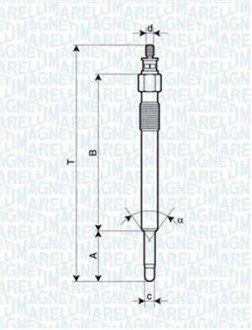 Свеча накала LAND ROVER DEFENDER,DISCOVERY,RANGE ROVER I,II [] magneti Marelli 062900020304