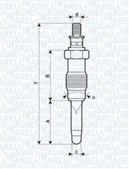 Свеча накала MERCEDES, LANCIA, HONDA, FORD [] magneti Marelli 062587001304