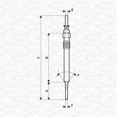 MAGNETI MARELLI Свеча накаливания (керамическая) BMW 3 E90 316d/318d 07- Magneti Marelli 062900130304 (фото 1)