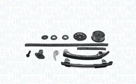 MAGNETI MARELLI TOYOTA К-т ланцюга ГРМ (2 ланцюга+ 3 шт. направляючі+ натягувач +5 шестерень + болт) Avensis 2.0 00- Magneti Marelli 341500000380