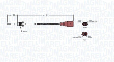 VW Датчик температуры ОГ Golf VII 1,6TDI, SKODA Octavia 1,6TDI 12-, AUDI A3 magneti Marelli 172000229010