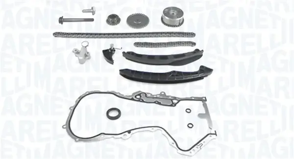 MAGNETI MARELLI VW К-кт ланцюга ГРМ (2 ланцюга+ 3 направляючі+ натягувач+3 зірочки+прокладки) Polo 1,4FSI Magneti Marelli 341500000900 (фото 1)