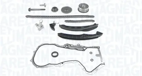 MAGNETI MARELLI VW К-кт ланцюга ГРМ (2 ланцюга+ 3 направляючі+ натягувач+3 зірочки+прокладки) Polo 1,4FSI Magneti Marelli 341500000900