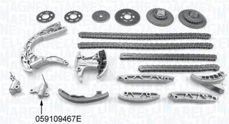MAGNETI MARELLI VW К-т ланцюга ГРМ (4ланцюга+2натяжителя+7успокоителей+6 звездочек) Touareg 3.0TDI 04-, AUDI A4/A5/A6/Q5/Q7 2,7-3,0TDI magneti marelli 341500001180