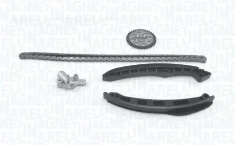 MAGNETI MARELLI VW К-т ланцюга приводу р/вала (ланцюг+натягувач+2 направляючі+шестерня) Audi,Skoda Fabia,Octavia,Seat,Golf V,Passat,Tiguan,Touran 1.2/1.6 magneti marelli 341500001240