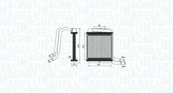 MAGNETI MARELLI VW радіатор опалення Multivan,T5 03- Magneti Marelli 350218458000 (фото 1)