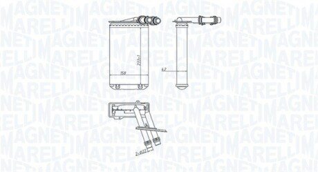 VW радіатор пічки Golf IV, Bora,Seat,Skoda Octavia 96- magneti Marelli 350218445000