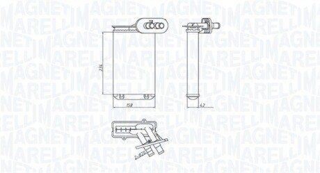 Радиатор печки (отопителя) magneti Marelli 350218494000 на Сеат Ибица