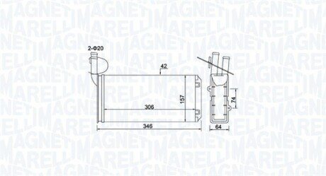 VW радіатор пічки T4 90- magneti Marelli 350218474000 на Фольксваген Transporter T6