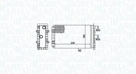 MAGNETI MARELLI VW радіатор пічки T4 90- задн. Magneti Marelli 350218475000