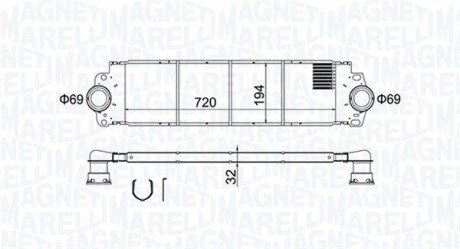 Радиатор интеркулера magneti Marelli 351319204200 на Фольксваген Transporter T6