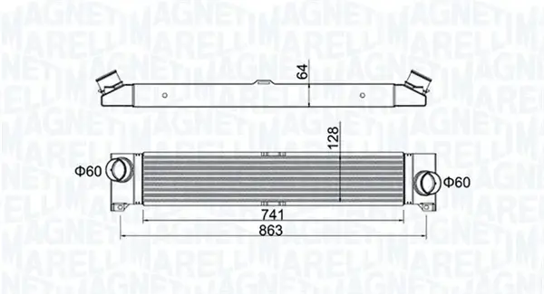 Радиатор интеркулера magneti marelli 351319204230