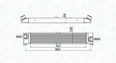 Радиатор интеркулера magneti marelli 351319204230