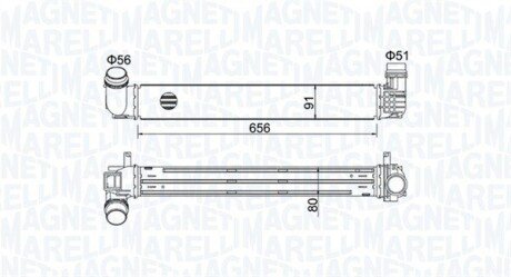 Радиатор интеркулера magneti Marelli 351319204730 на Рено Сценик 3