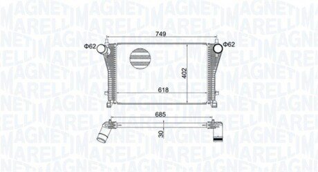 Радіатор інтеркулера magneti Marelli 351319205370 на Ауди Audi Q2