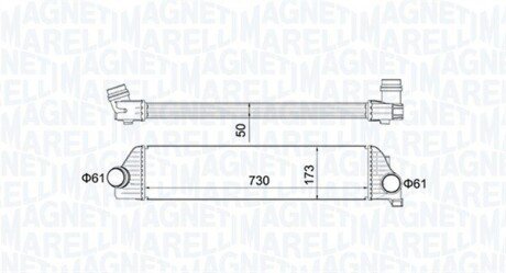 Радіатор інтеркулера magneti Marelli 351319205410 на Опель Мовано