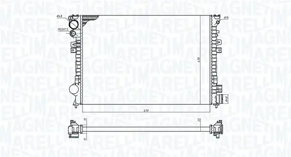 Радіатор охолодження двигуна Magneti Marelli 350213102700 (фото 1)