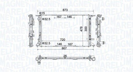 Радіатор охолодження двигуна magneti Marelli 350213152100