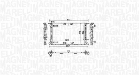 Радіатор охолодження двигуна magneti Marelli 350213152100 на Ауди Q5