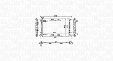 Радіатор охолодження двигуна Magneti Marelli 350213152100