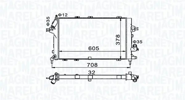 Радиатор охлаждения двигателя magneti marelli 350213153400
