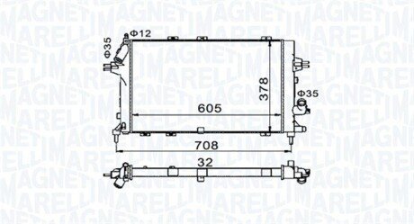 Радиатор охлаждения двигателя magneti Marelli 350213153400