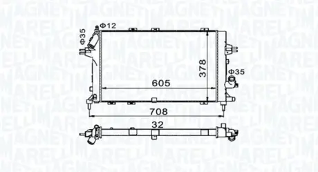 Радиатор охлаждения двигателя magneti marelli 350213153400