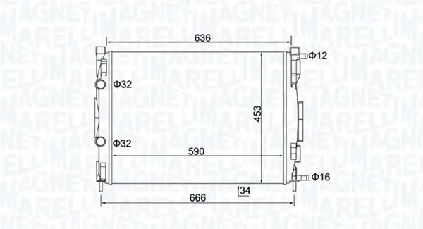 Радиатор охлаждения двигателя magneti marelli 350213153500