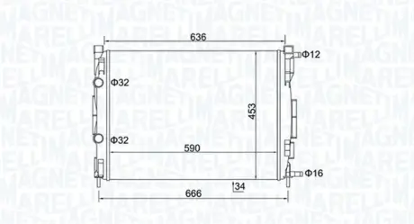 Радіатор охолодження двигуна Magneti Marelli 350213153500